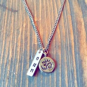 handmade Jewelry - Hand stamped ohm necklace handmade Jewelry - Hand stamped ohm necklace